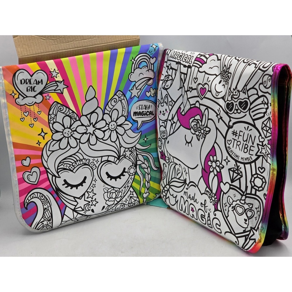 2 Lot Just My Style Unicorn Messenger Bags - Bright Markers Included